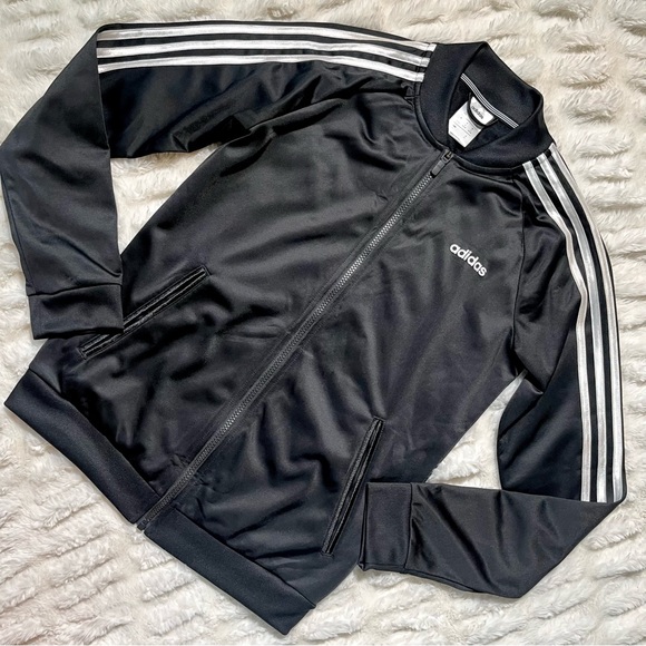 Adidas Black Zip Up Track Jacket - Picture 1 of 9